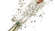 Close-up of champagne explosion