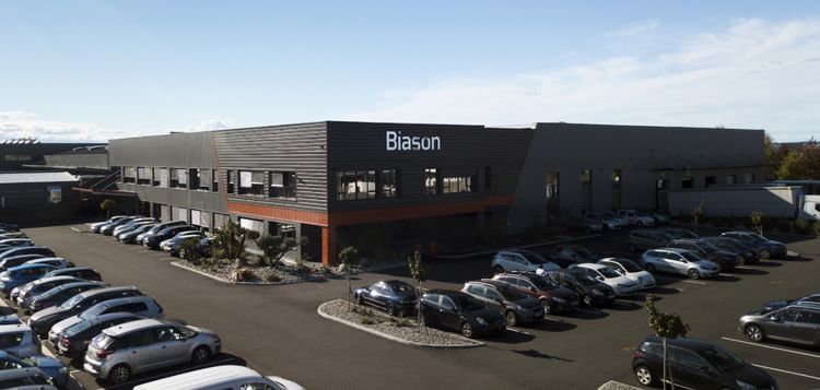 Vu aérienne de la nouvelle usine du Groupe Biason à Serres-Castet dans le Béarn.