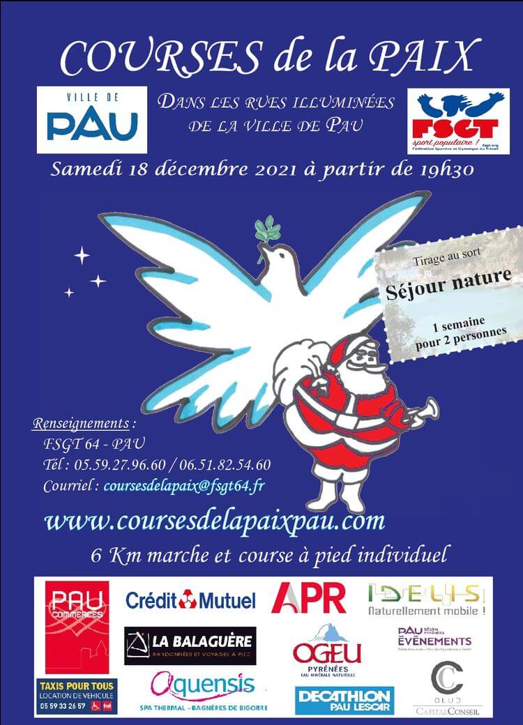 L'affiche des Courses de la Paix 2021, aussi appelée Courses des Pères Noël.