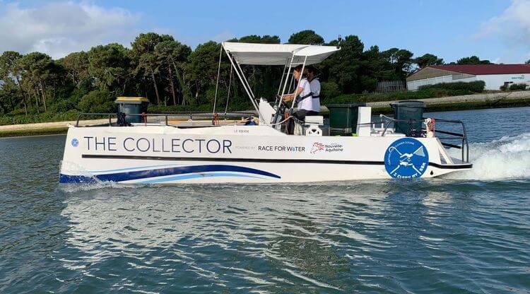 The Collector est utilisé par l'entreprise I Clean My Sea pour collecter, trier et revaloriser les déchets plastiques qui se trouvent à la surface de l'eau.
