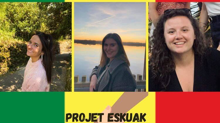 Les trois jeunes filles à l'origine de l'association Eskuak.