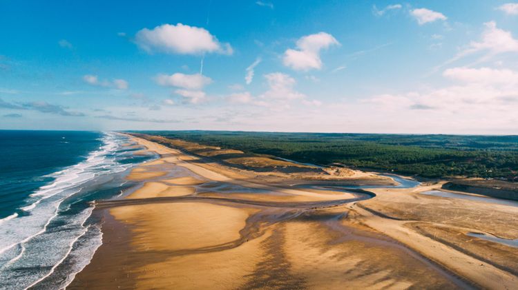 Les dunes dans les Landes, le long de la côte.