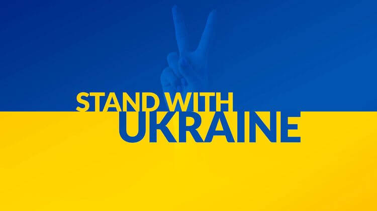 Une affiche de solidarité à l'Ukraine.