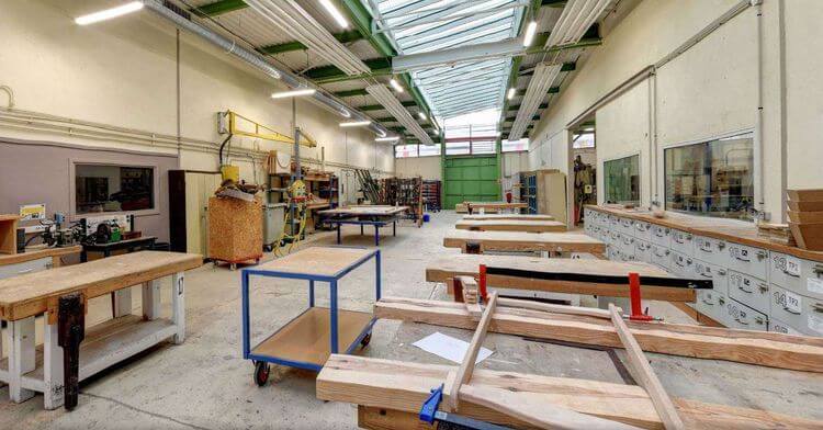 L'atelier de la formation bâtiment au Greta-CFA Aquitaine du Pays basque.
