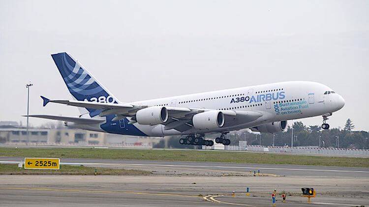 Un A380 décolle avec de l’huile de friture