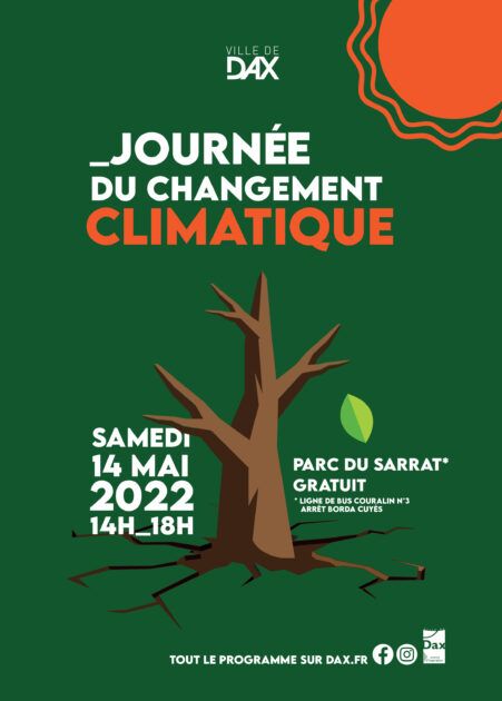 L'affiche de la Journée du Changement Climatique au Parc du Sarrat de Dax dans les Landes.