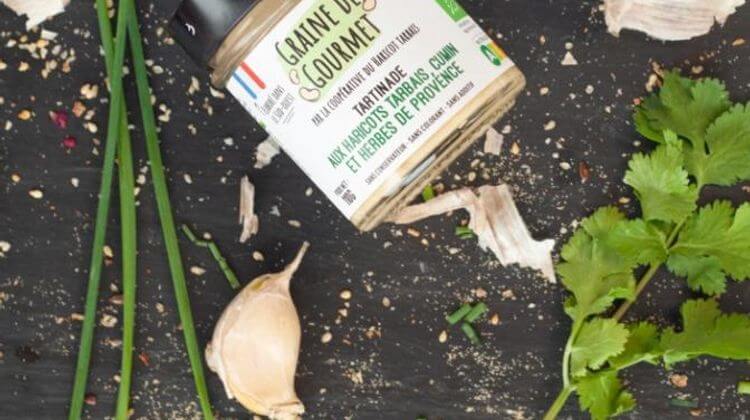 Photo du pot de tartinade aux haricots tarbais, cumin et herbes de provence