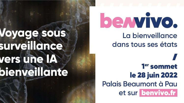 Affiche du salon de la Bienveillance Benvivo, dont le premier sommmet aura lieu le 28 juin 2022 au Palais Beaumont de Pau.