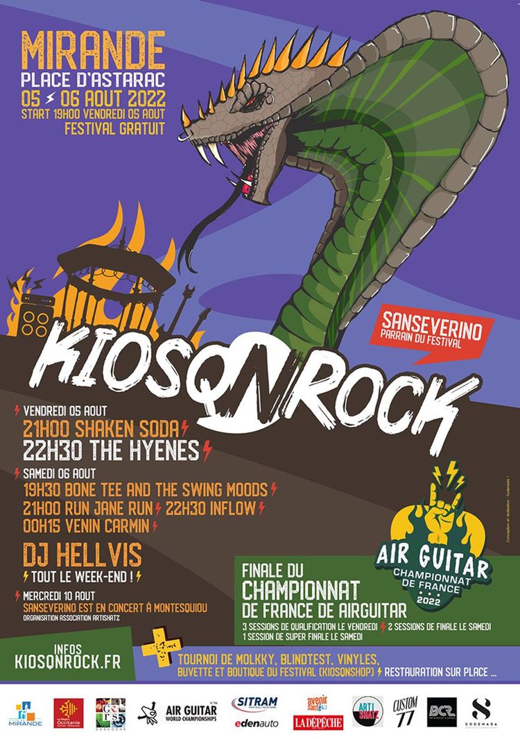 Affiche festival Kiosqnrock à Mirande