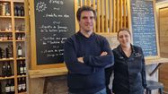 Eric Laguilhon, gérant de la Maison Laguilhon et la cheffe Sophie Bodilis, dans le nouveau restaurant de l'entreprise familiale, à Pau