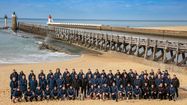 L'équipe de France de Rugby à Capbreton, sur la plage.