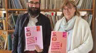 Marvin Bouquet, représentant l'association Charnière, et Françoise Marteel, adjointe au maire en charge de l'Education.