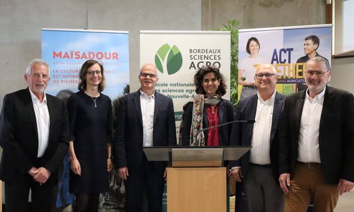 Les membres du partenariat entre Maïsaddour, Bordeaux Sciences Agro et MAS Seeds.