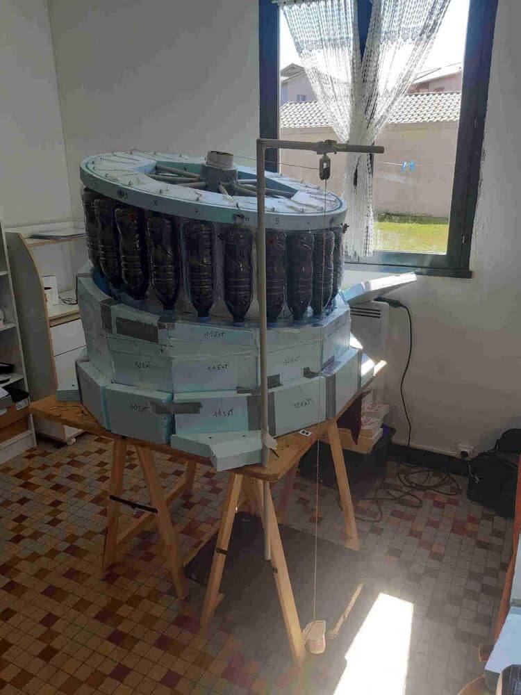 La maquette de la roue thermo gravitationnelle de Jean-Pierre Gervais.