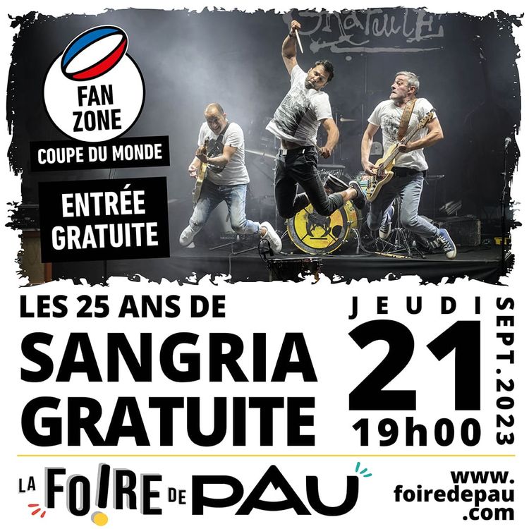 Affiche de présentation du concert de Sangria Gratuite, le 21 septembre à 19 h.