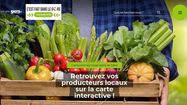 La page web du site C'est fait dans le Gers avec un homme qui porte un plateau de légumes