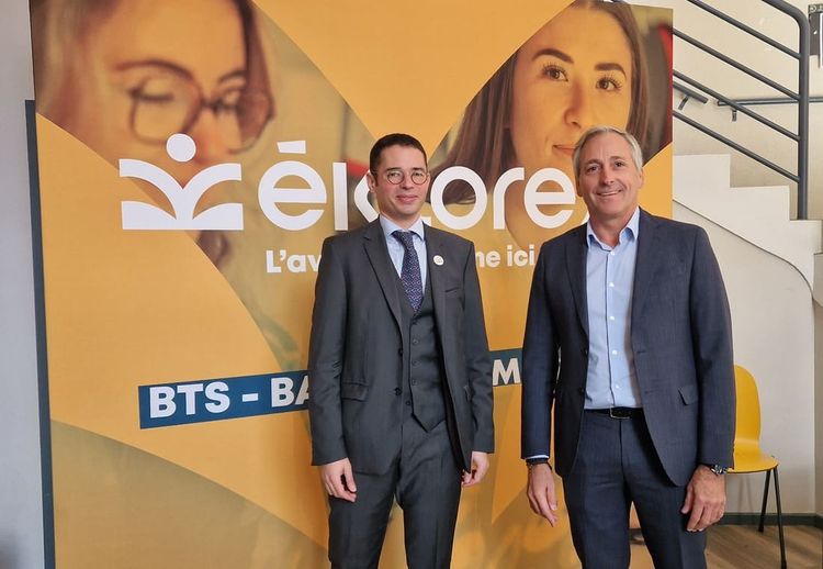 Loïc Harriet, directeur général d'éklore-ed, et Didier Laporte, président de la CCI Pau Béarn.