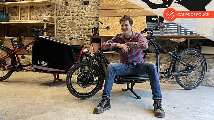 Adrien Pitois, fondateur de l'entreprise de conception et de fabrication de vélos cargo, Unikle, à Lucq-de-Béarn.