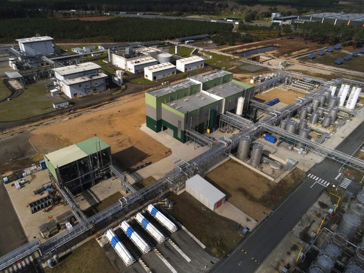 Une image aérienne des nouvelles usines.