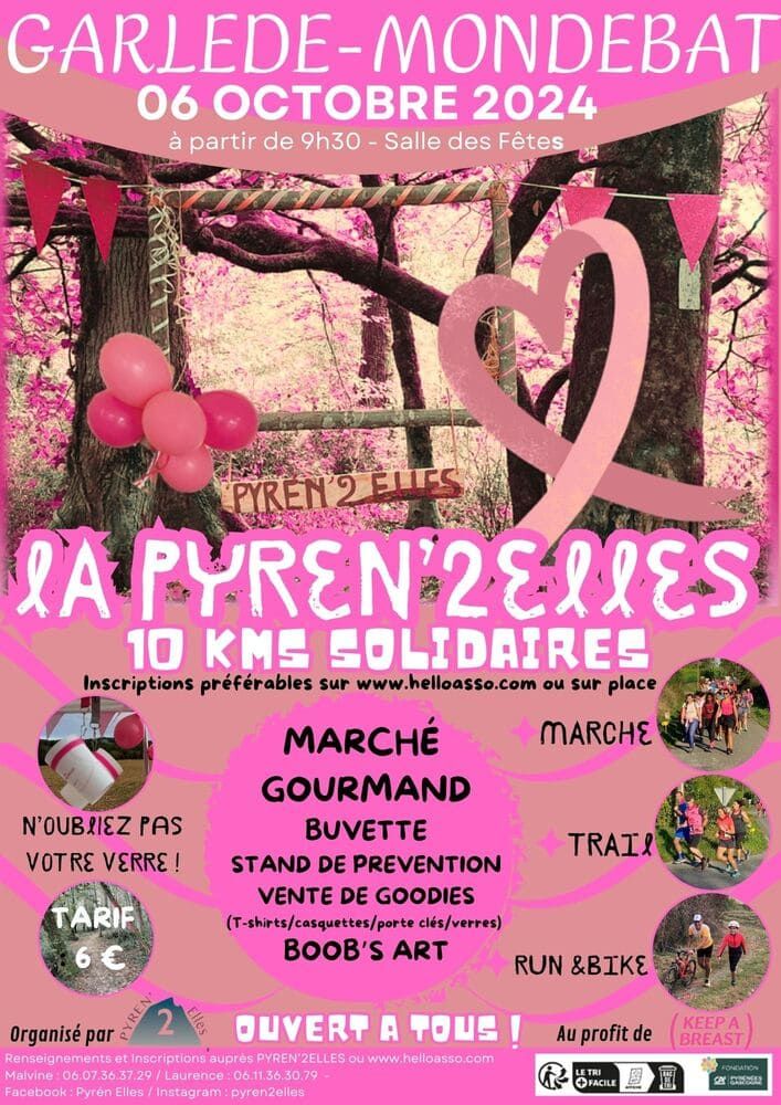 L'affiche du raid sportif et solidaire Pyrén'2Elles, qui aura lieu le 6 octobre 2024 en Béarn.