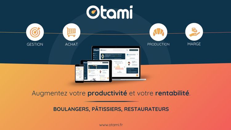 Une affiche présentant l'outil numérique Otami, destiné aux professionnels des métiers de bouche.