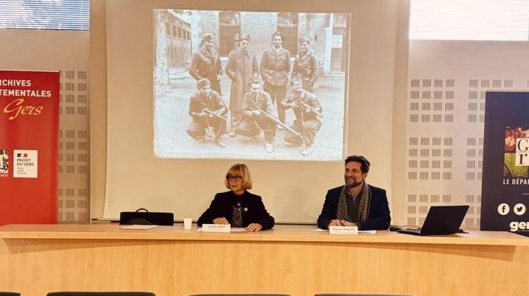 Yvette Ribes et Francis Dupouey lors de la présentation de la Grande collecte au Conseil départemental du Gers