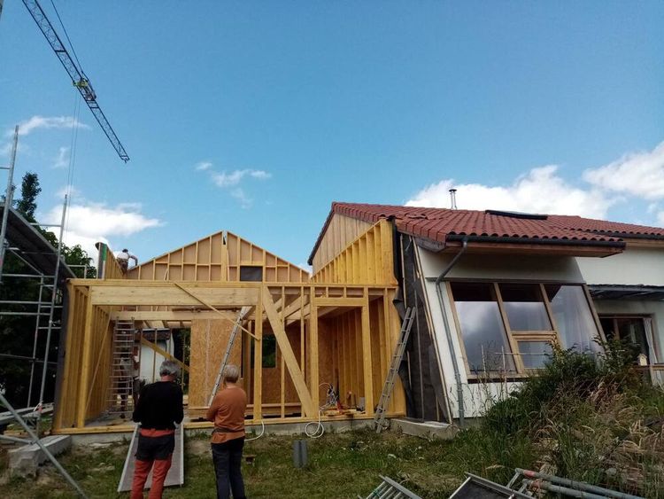 La construction d'une maison écologique dans le lotissement Ecopernic, à Pau.