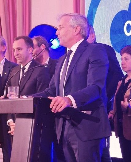 Didier Laporte, président de la CCI Pau Béarn, lors de ces voeux pour la nouvelle année.