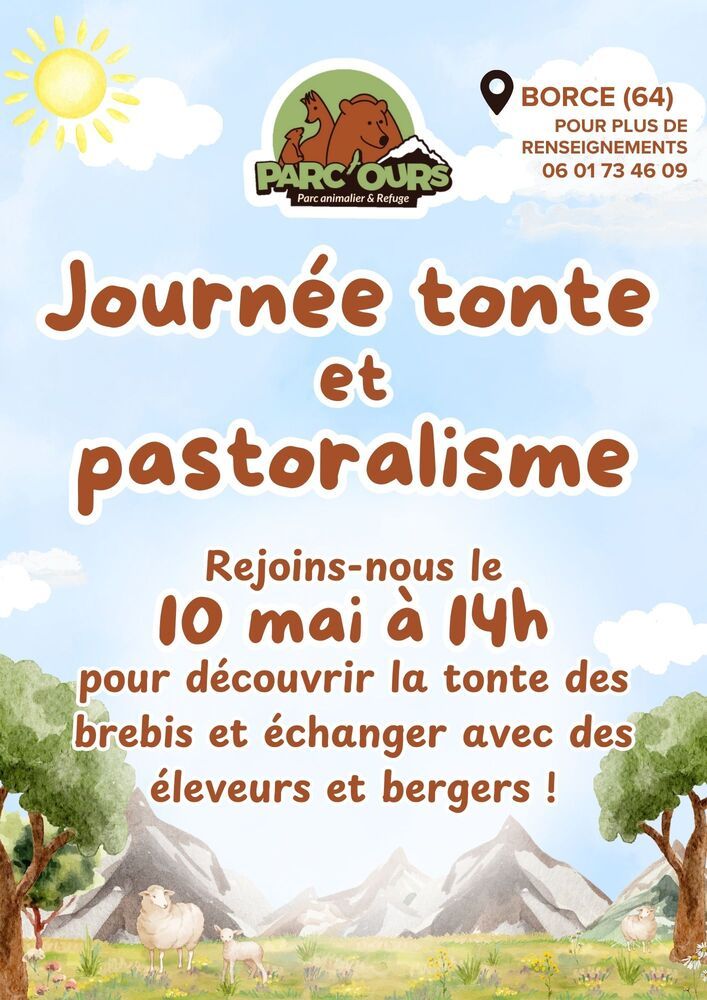 Une affiche de la Journée de la tonte et du pastoralisme, qui aura lieu le 10 mai au Parc'Ours.