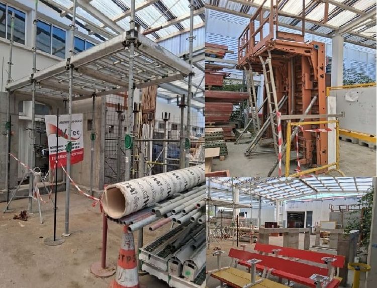 Le plateau technique utilisé pour le CAP Constructeur d’Ouvrages en Béton Armé (COBA), dispensé par le GRETA-CFA Aquitaine au lycée de Gelos.