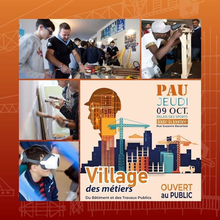 Village des métiers du BTP, le 9 octobre 2025 au Palais des Sports de Pau.