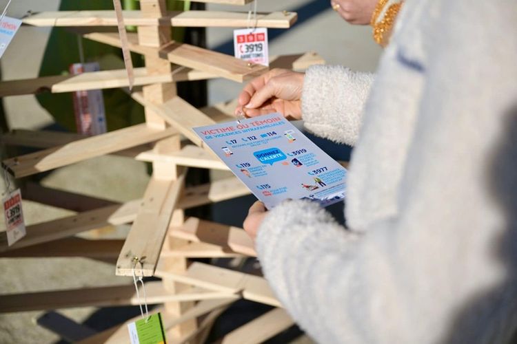 Des « sapins » en bois recyclé, réalisés par l'entreprise ECLOZ, seront installés à des points de forte fréquentation, notamment en face du funiculaire, sur la place du Foirail et dans les Halles de Pau, durant la Semaine de la lutte contre les violences faites aux femmes.