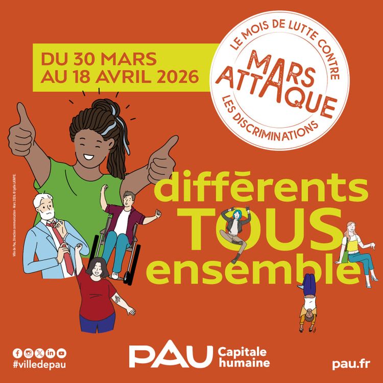Affiche du dispositif Mars Attaque de la ville de Pau pour 2026.