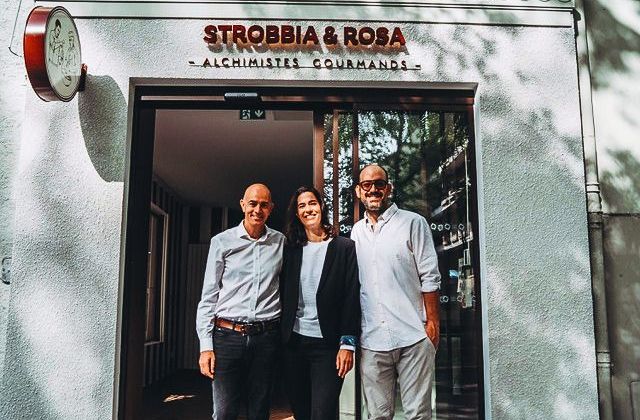 Claudio et Hélène Strobbia & Giammaria Rosa, les gérants du nouveau glacier artisanal à Pau, Strobbia & Rosa.