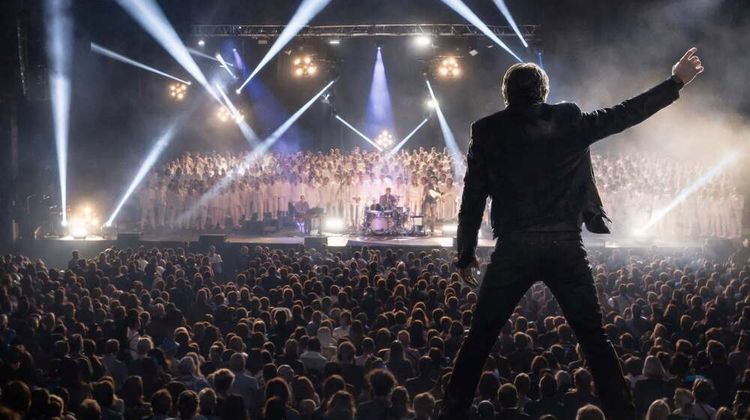 La nouvelle affiche du spectacle "TOUJOURS VIVANT TOUR" de Voices Harmony, qui passera par Pau le 29 mai 2027