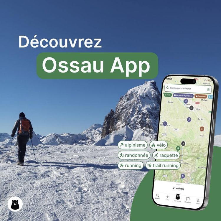 L'interface de l'application mobile d'Ossau.