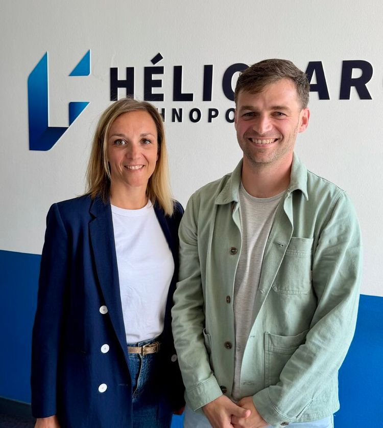 Julie Carron Sanson et Mathieu Dorosz, les fondateurs de XPerience Trail, hébergée au sein de la technopôle Hélioparc à Pau.