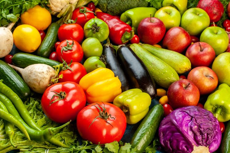 Des légumes et fruits bons pour la santé. Crédit photo : Magnific