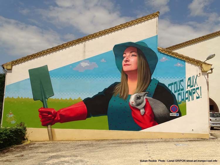 Une oeuvre réalisée lors du Festival Street'Art'Magnac, à Eauze. Crédit Photo : Lionel Gripon