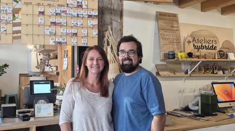 Nicolas et Pauline Grout sont les fondateurs du tiers-lieu Les Ateliers Hybride à Pau.